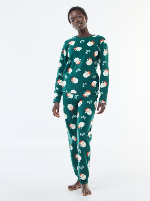 Tweedelige kerstpyjama van microfleece - Kiabi