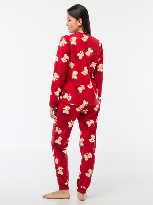 Tweedelige kerstpyjama van microfleece - Kiabi
