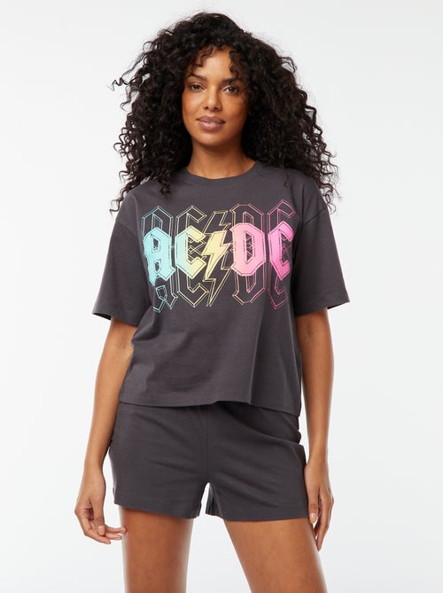 Tweedelige, korte AC/DC-pyjama - 2-delig - Kiabi