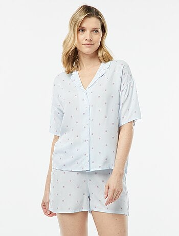 Tweedelige korte pyjama - Blouse + broek met print