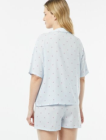 Tweedelige korte pyjama - Blouse + broek met print