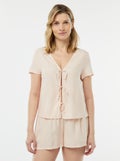 Tweedelige korte pyjama met geknoopt T-shirt ROSE - Kiabi