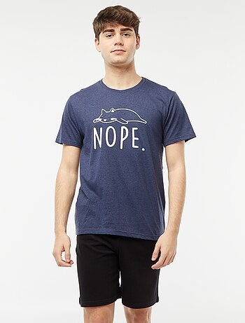 Tweedelige korte pyjama met opschrift