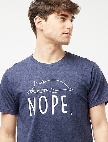 Tweedelige korte pyjama met opschrift