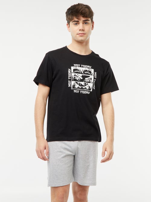 Tweedelige korte pyjama met print - Kiabi