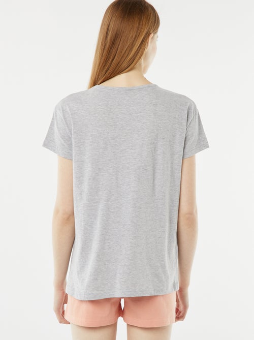 Tweedelige, korte pyjama met T-shirt + short - 2-delig - Kiabi