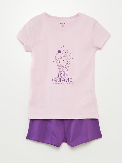 Tweedelige, korte pyjama met T-shirt + short - 2-delig - Kiabi