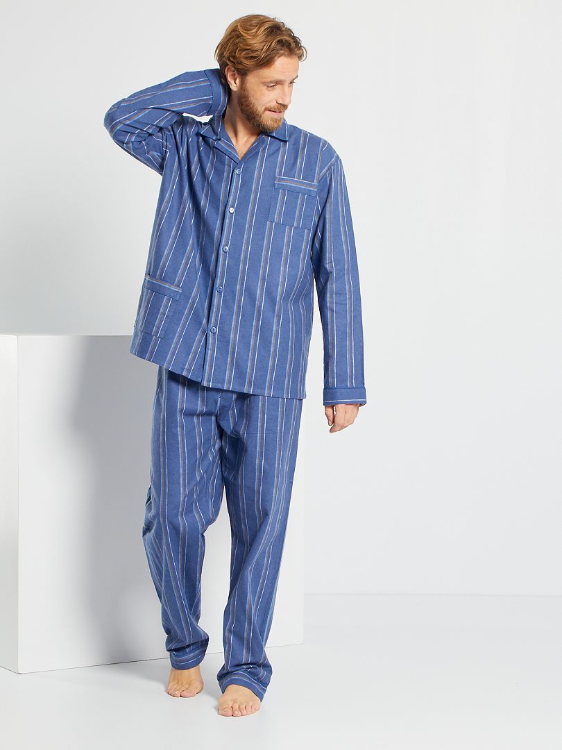 Tweedelige lange pyjama BLAUW - Kiabi