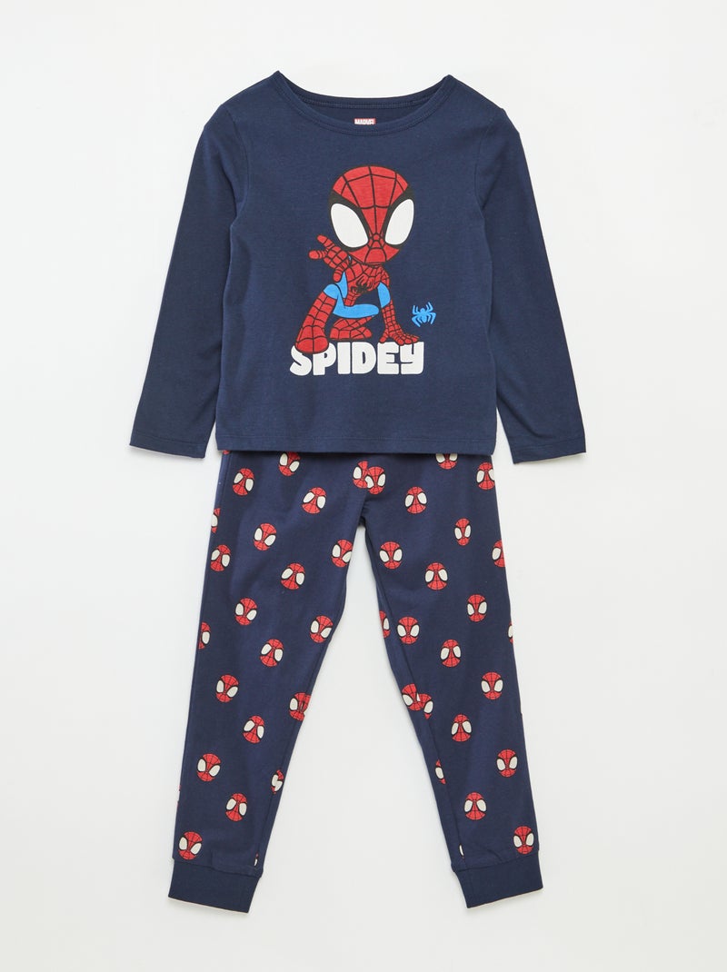 Tweedelige, lange Spider-man-pyjama - 2-delig Blauw - Kiabi