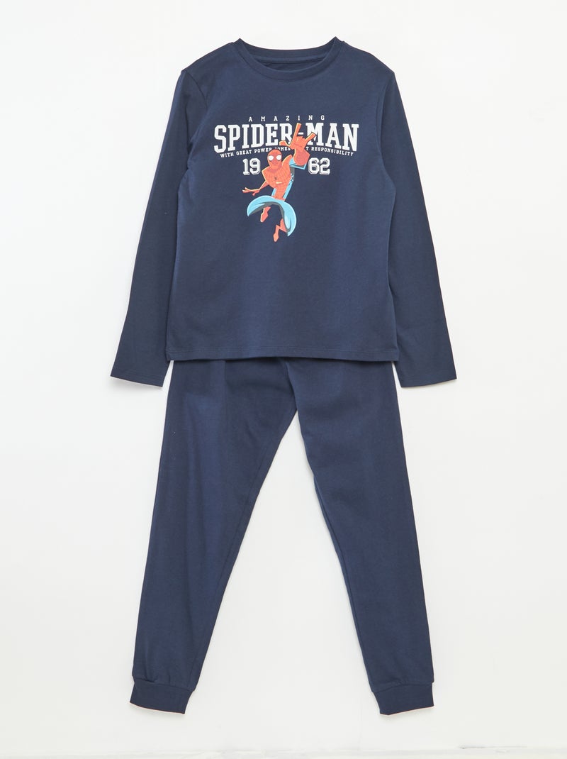 Tweedelige, lange Spider-man-pyjama - 2-delig Blauw - Kiabi