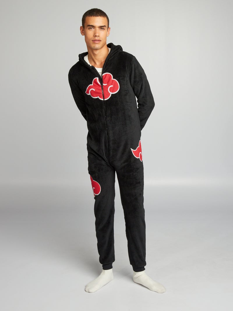 Tweedelige Naruto-pyjama van fleecestof zwart / rood - Kiabi