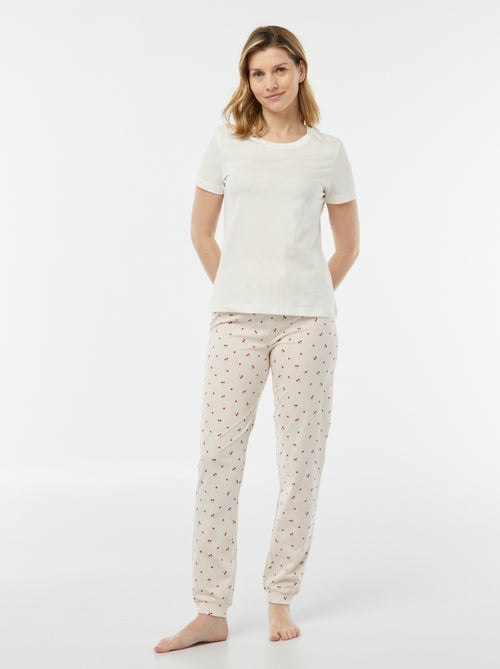 Tweedelige pyjama - T-shirt + broek met print - Kiabi