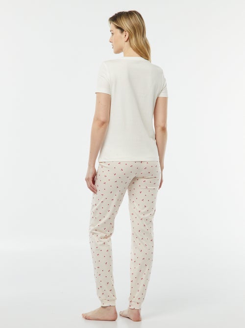 Tweedelige pyjama - T-shirt + broek met print - Kiabi