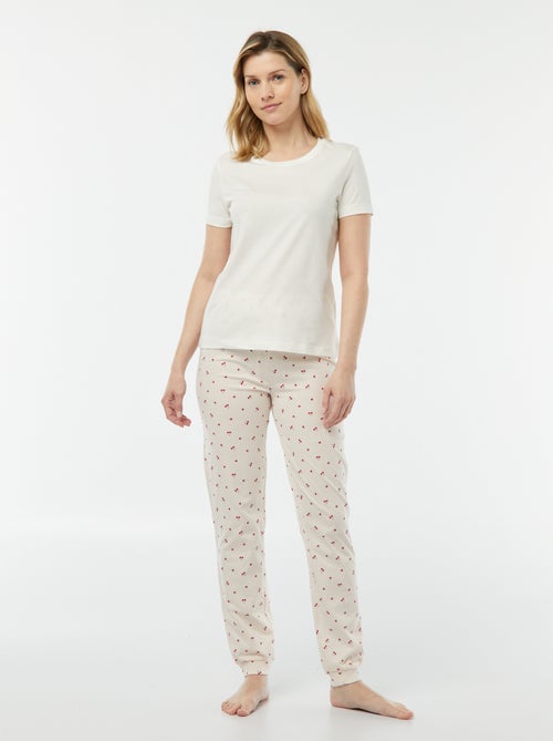 Tweedelige pyjama - T-shirt + broek met print - Kiabi