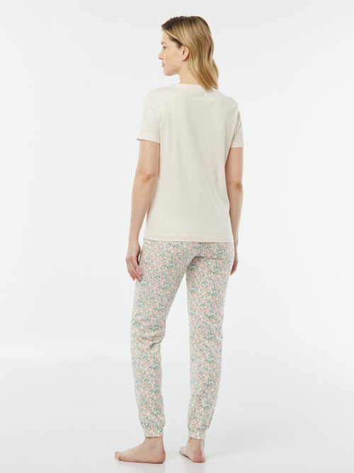Tweedelige pyjama - T-shirt + broek met print - Kiabi