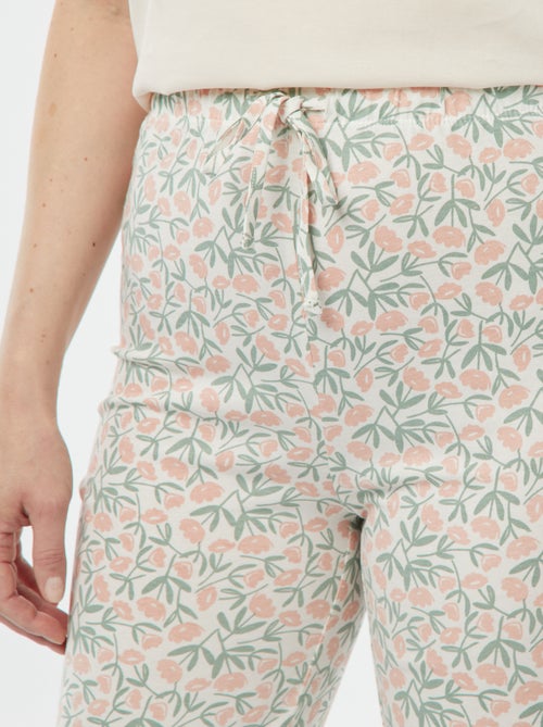 Tweedelige pyjama - T-shirt + broek met print - Kiabi