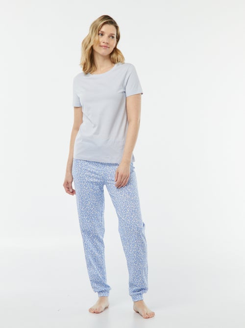 Tweedelige pyjama - T-shirt + broek met print - Kiabi