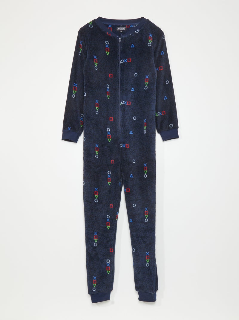Tweedelige pyjama 'gamer' BLAUW - Kiabi