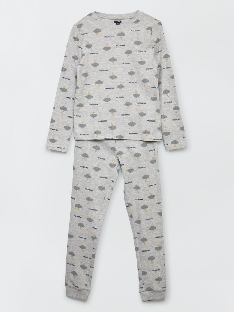 Tweedelige pyjama GRIJS - Kiabi