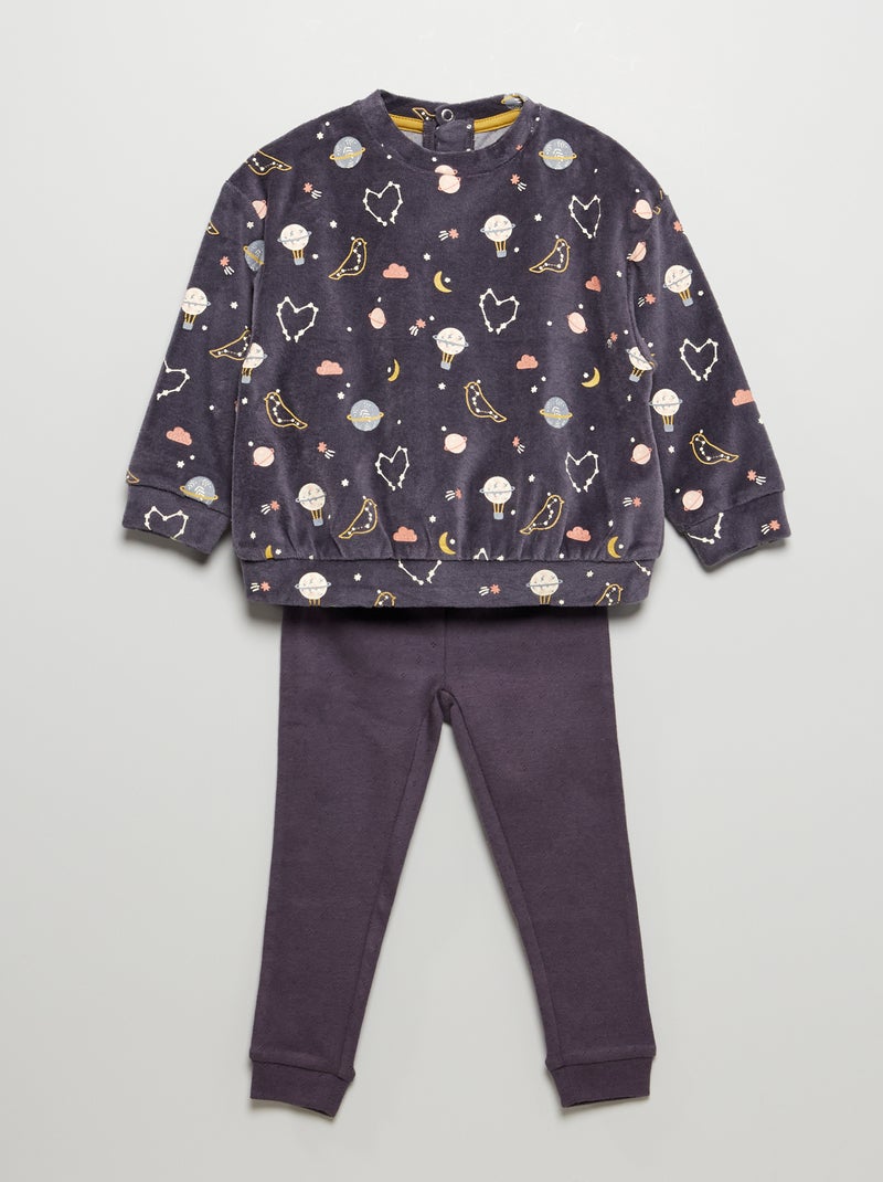 Tweedelige pyjama met motief GRIJS - Kiabi