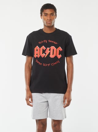 Tweedelige pyjama met short + T-shirt met AC/DC-print - 2-delig