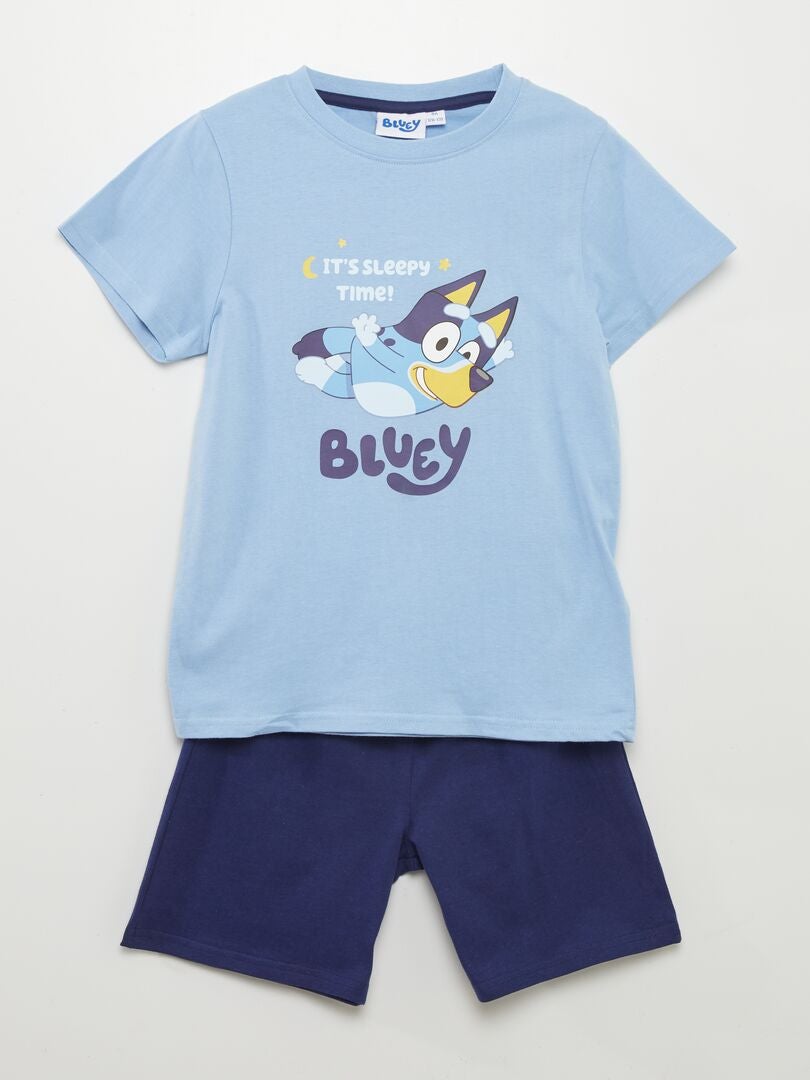 Tweedelige pyjama met short + T-shirt met Bluey-print - 2-delig BLAUW - Kiabi