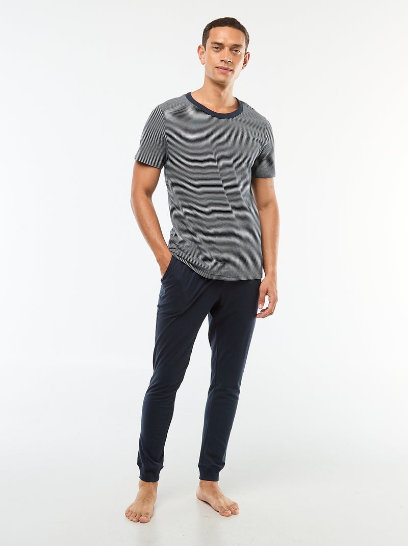 Tweedelige pyjama met T-shirt + broek - 2-delig Blauw - Kiabi
