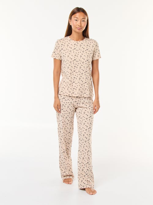 Tweedelige pyjama met T-shirt + broek - 2-delig - Kiabi