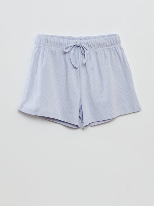 Tweedelige pyjama met T-shirt + short met fijn ajourmotiefje - Kiabi