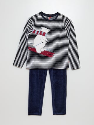 Tweedelige pyjama van fleece met applicatie - 2-delig