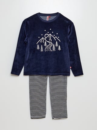 Tweedelige pyjama van fleece met applicatie - 2-delig