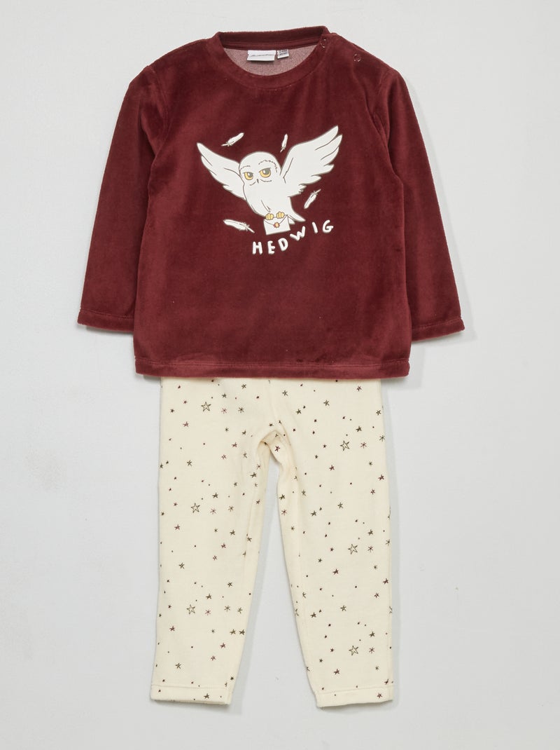 Tweedelige pyjama van velours met Harry Potter-print ROOD - Kiabi