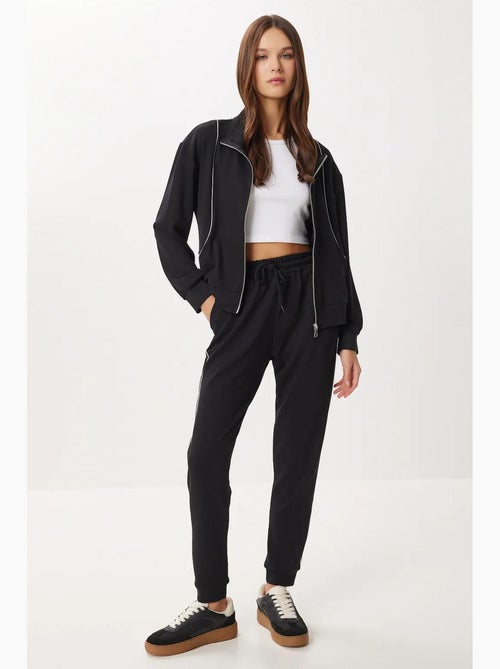 Tweedelige set met sweatshirt met rits en jogger met contrasterende biesdetails istanbul - Kiabi Tweedelige set met sweatshirt met rits en jogger met contrasterende biesdetails istanbul - Kiabi
