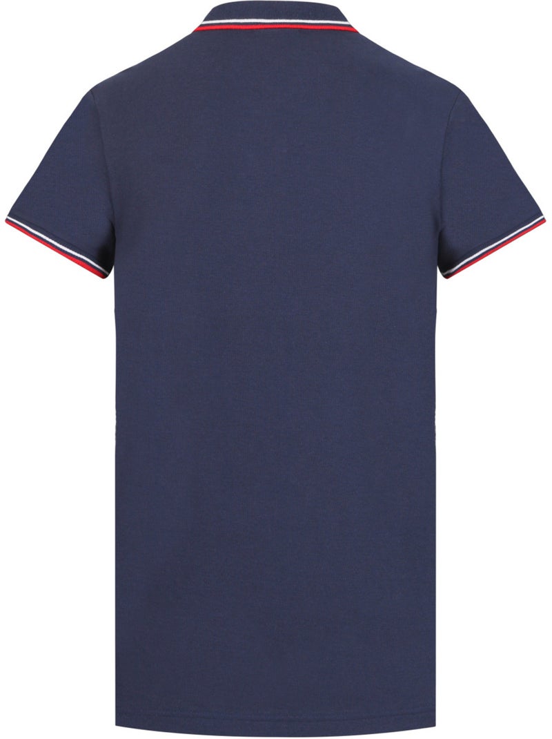 Tweekleurig herenpoloshirt van piquékatoen met geborduurd logo 806450 Blauw - Kiabi
