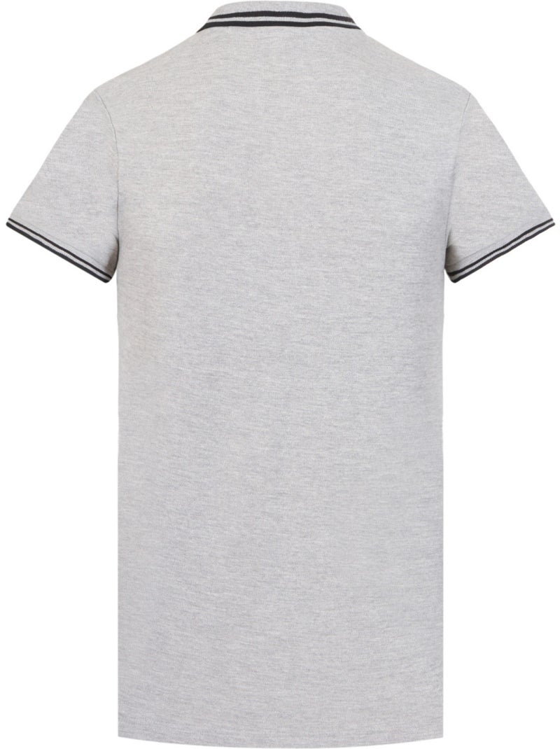 Tweekleurig herenpoloshirt van piquékatoen met geborduurd logo 806451 Grijs - Kiabi