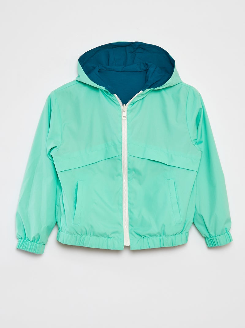 Tweekleurig, omkeerbaar windjack BLAUW - Kiabi
