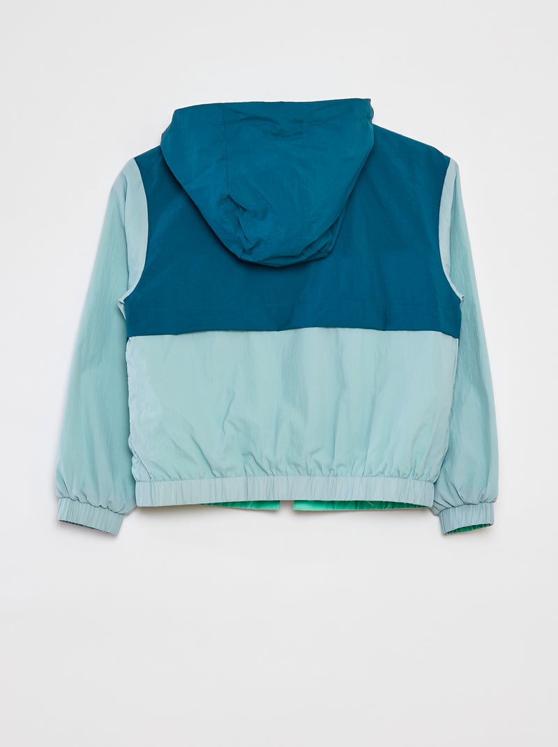 Tweekleurig, omkeerbaar windjack BLAUW - Kiabi