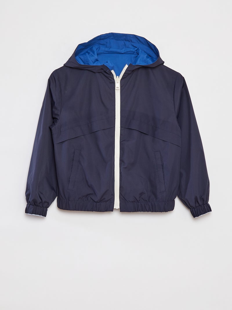 Tweekleurig, omkeerbaar windjack BLAUW - Kiabi