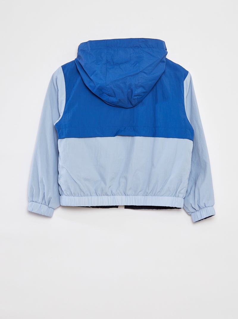 Tweekleurig, omkeerbaar windjack BLAUW - Kiabi