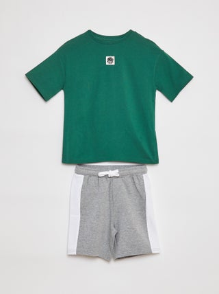 Tweekleurig setje - T-shirt + short - 2-delig