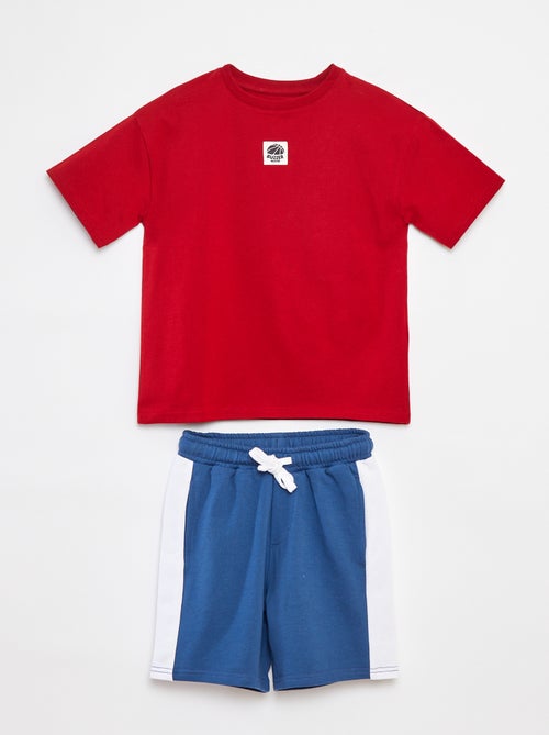 Tweekleurig setje - T-shirt + short - 2-delig - Kiabi