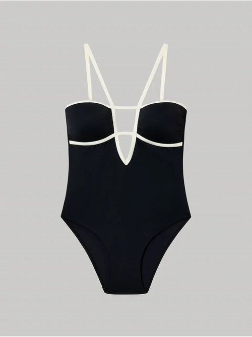 Tweekleurige bandeau badpak - Kiabi