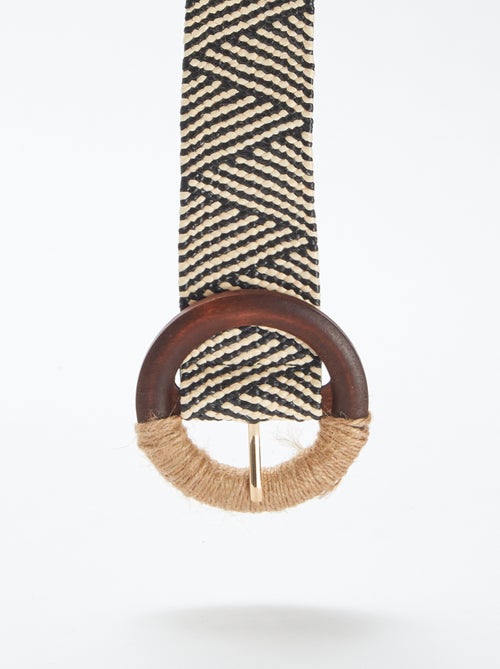 Tweekleurige ceintuur met gevlochten effect - Kiabi