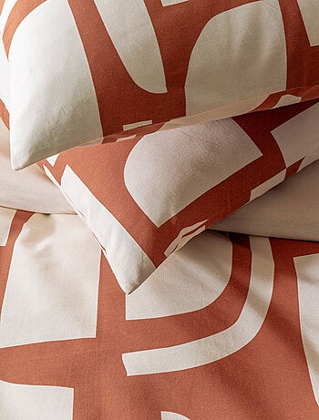 Tweekleurige geometrische beddengoedset voor 2 personen