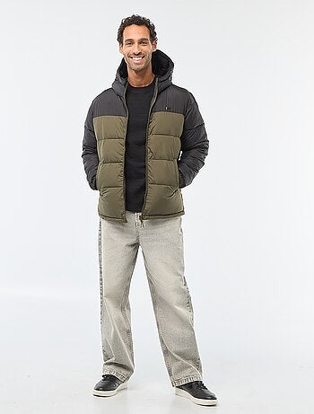 Tweekleurige gewatteerde jas 'JJ Rebel'