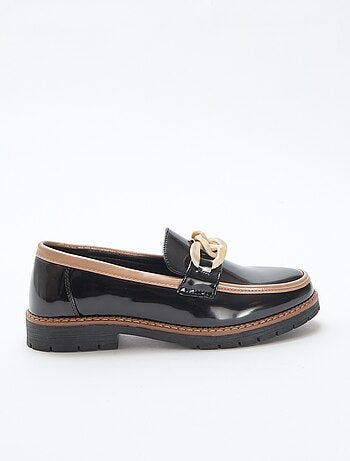Tweekleurige glanzende loafers