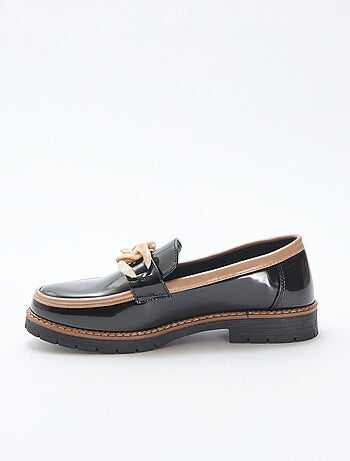 Tweekleurige glanzende loafers
