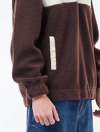 Tweekleurige hoodie met rits