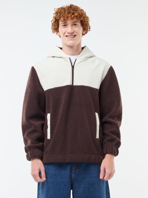Tweekleurige hoodie met rits - Kiabi