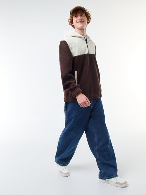 Tweekleurige hoodie met rits - Kiabi